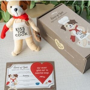 Adoptable Heart Of Gold "Kiss The Cook Rescue Dog" Christmas Ornament/Figurine